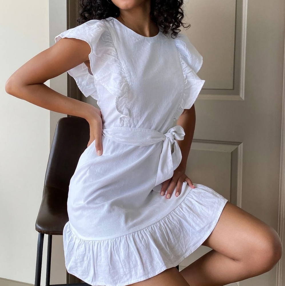 Dynamite white linen dress